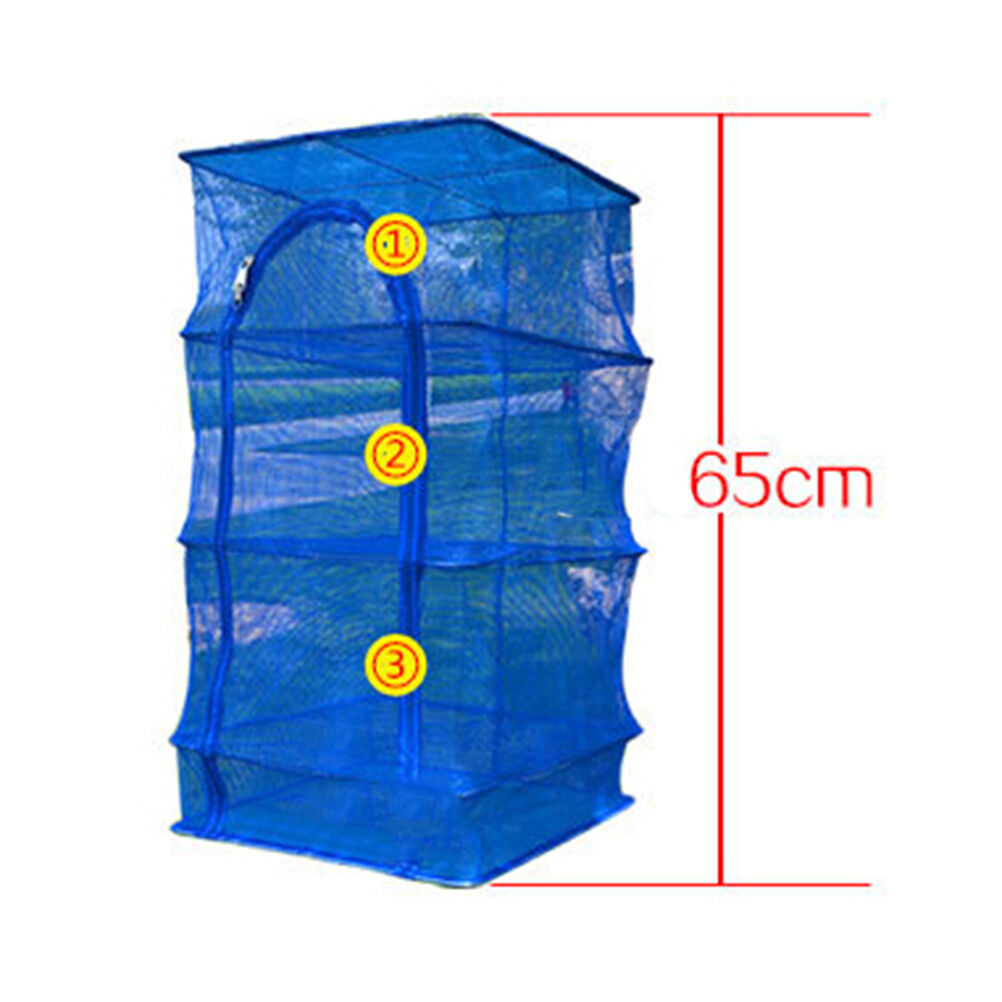 Outdoor Hanging Drying Tableware Dry Net 3 Layer Shelf Hang Cage Fish Rack WG TL