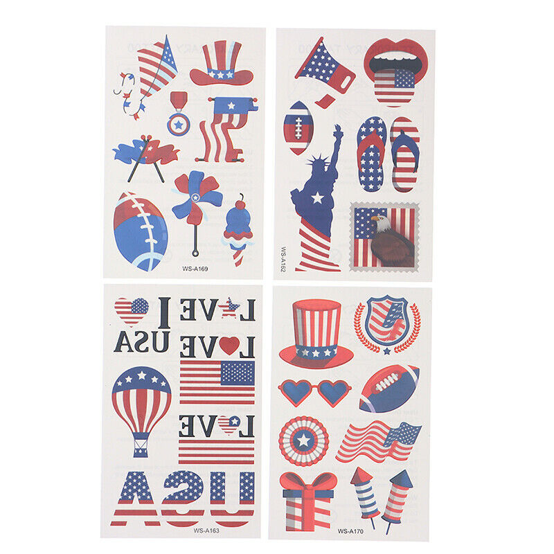 Fourth of July Temporary Tattoos Independence Day Tattoo Stickers Decals .l8