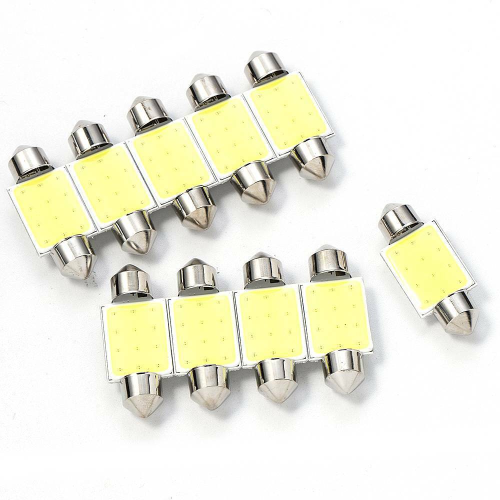 10xCar LED Bulb Error Free License Light Canbus Reading Dome Bulb Globe 36mm