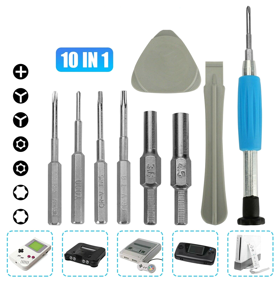 Screwdriver Repair Tool for Nintendo NES SNES N64 Sega Set GameBoy Consoles Kit
