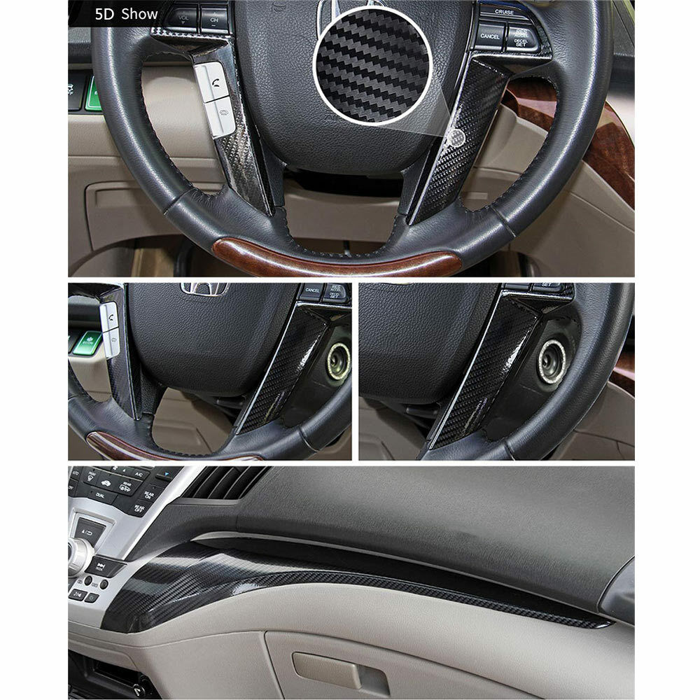 5D Auto Accessories Glossy Carbon Fiber Vinyl Film Car Interior Wrap Stickers