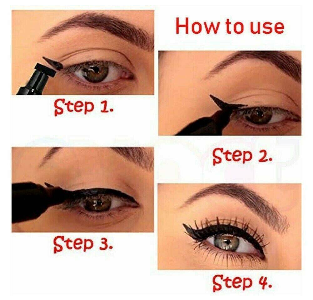 Black Winged Eyeliner Stamp Waterproof Eye Liner Pencil Liquid Pen Vamp Cat Eye.