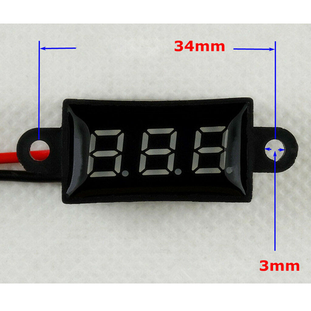 Mini Digital Voltmeter DC3.5-30V LED Diaplay Panel Voltage Meter Tool Red