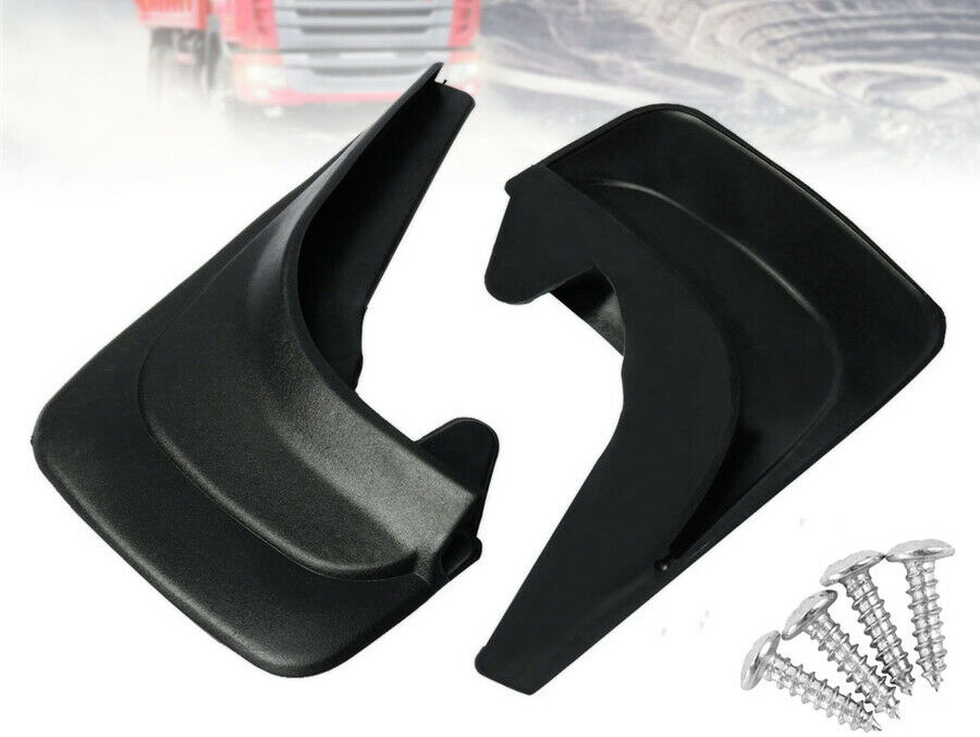 Car Mud Flaps Universal Fit Black Splash Guards (2 Pack) w/ Fastener Screws