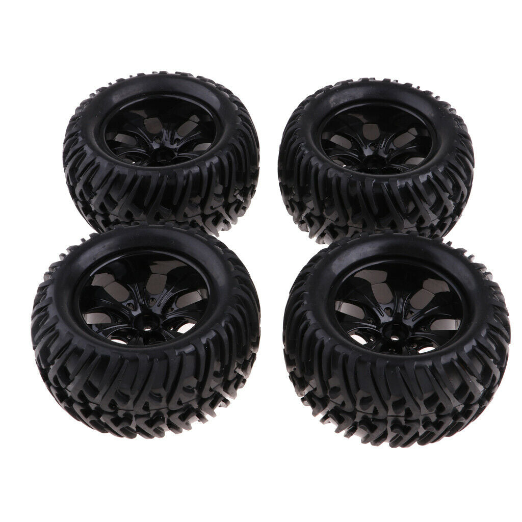 4Pcs RC 1/10 Wheel Rims w/ 125mm Tires for Henglong Kyosho FS  Truck