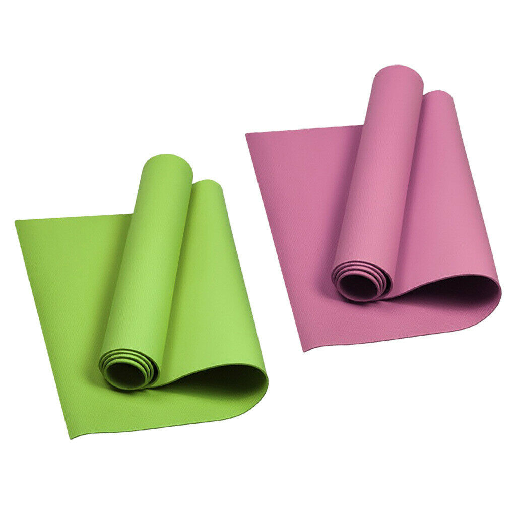 2x Non-Slip Thick Waterproof Yoga Mats Lightweight Cushion Pad for Pilates
