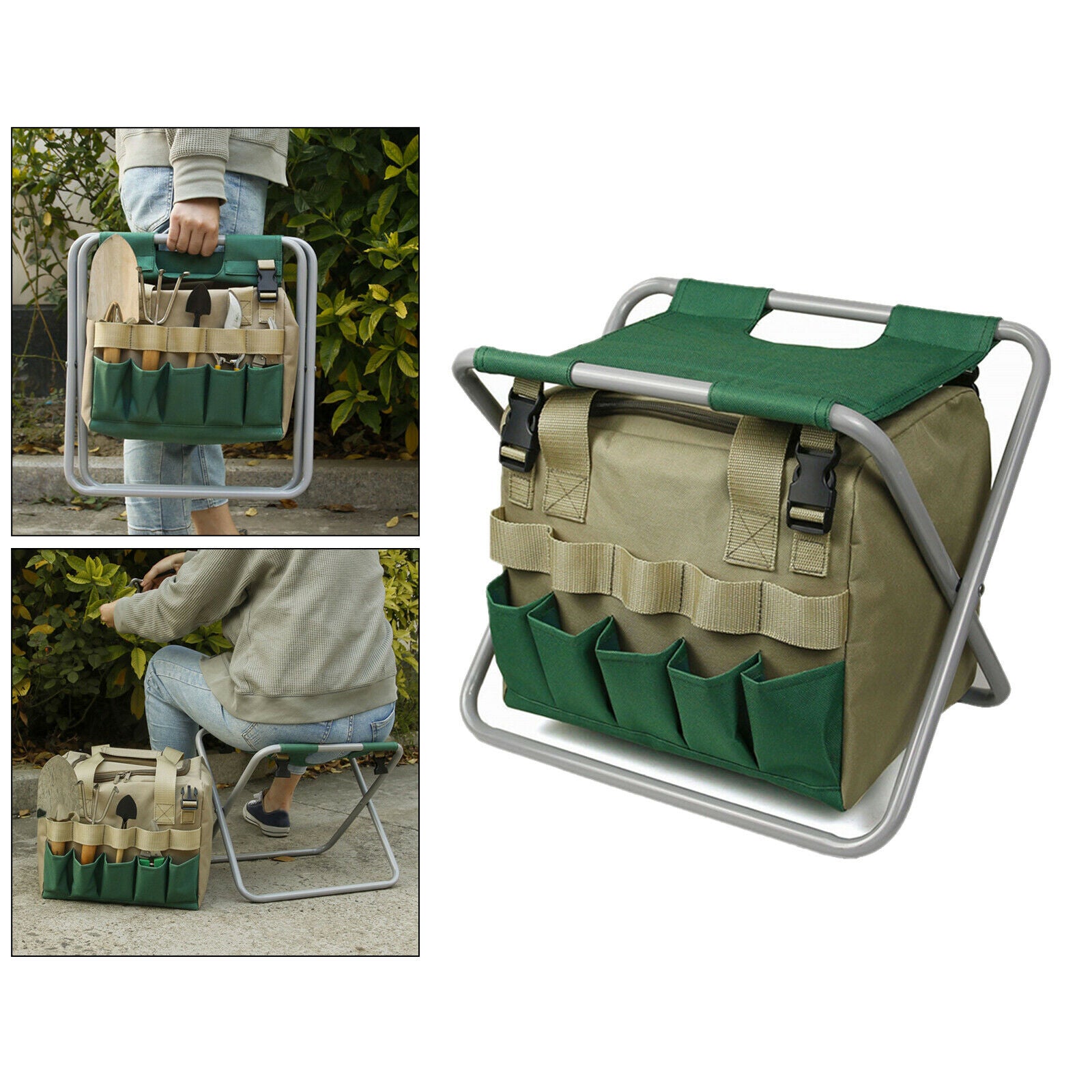 Portable Garden Kneeling Pad Multi Pocket 2-in-1 Foldable Garden Bench