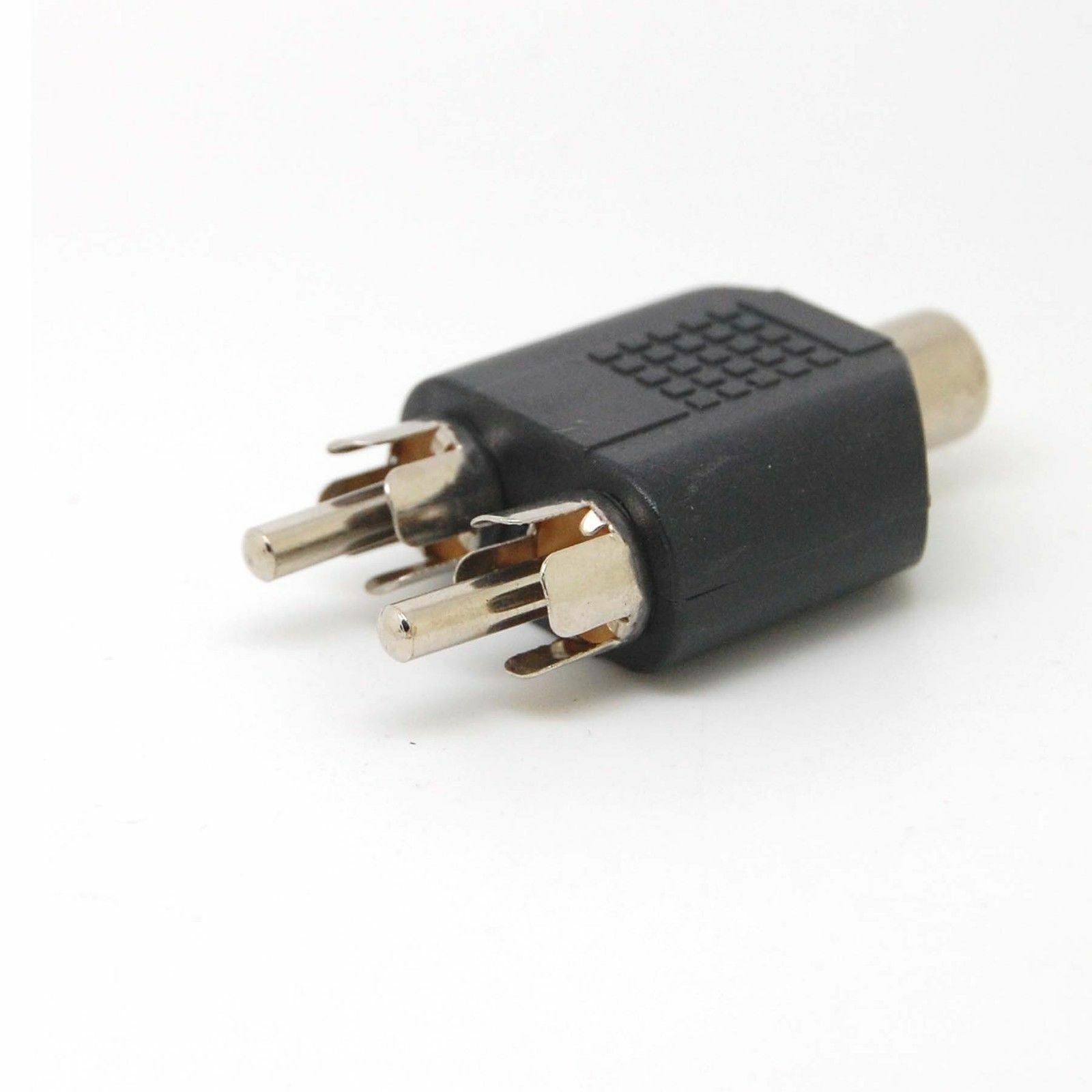 2Pcs RCA AV Audio Y Splitter Plug Adapter 2 Male to ·1 Female connector