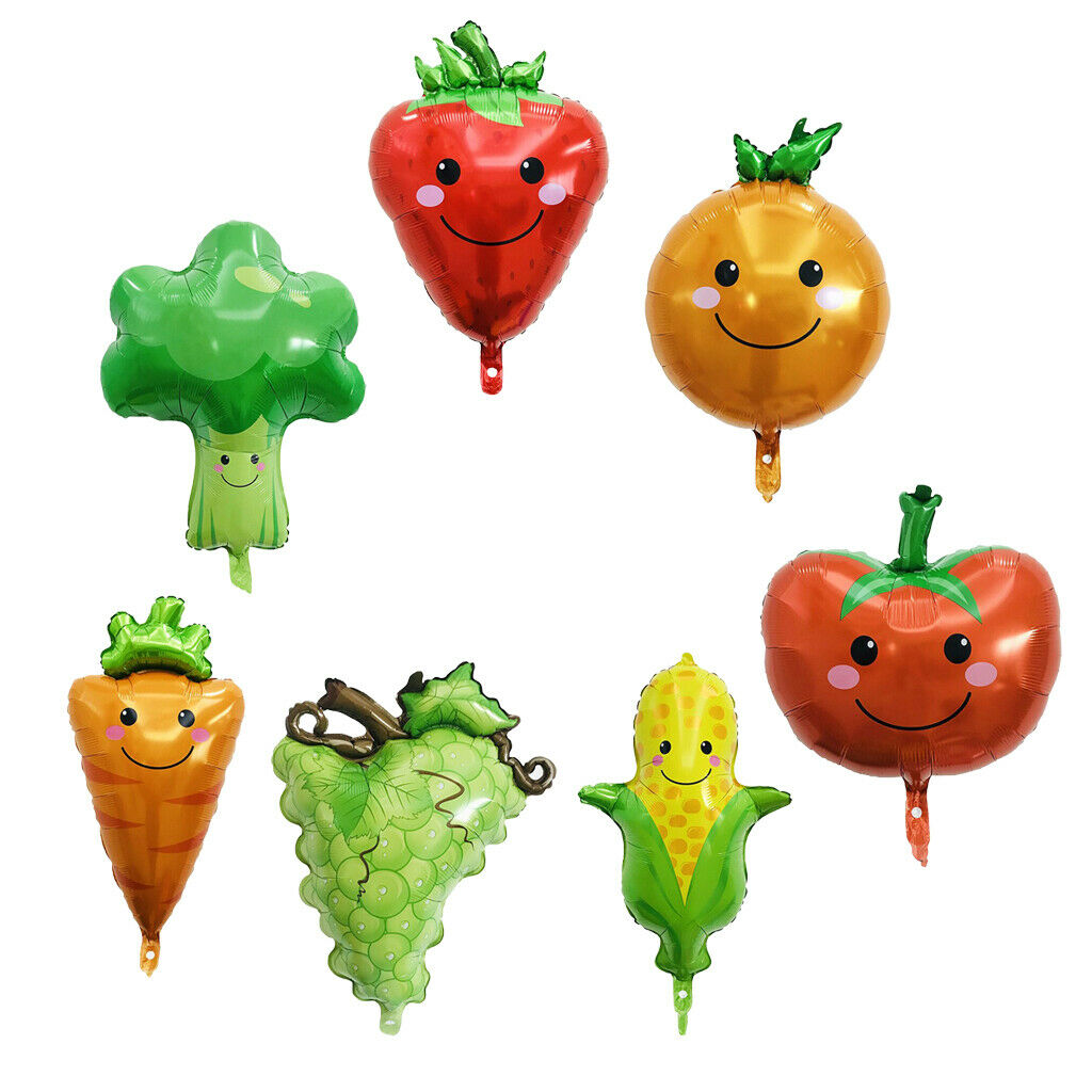 Colorful Fruit Vegetable Smile Foil Balloon Huge Pineapple Birthday Hawaii Party