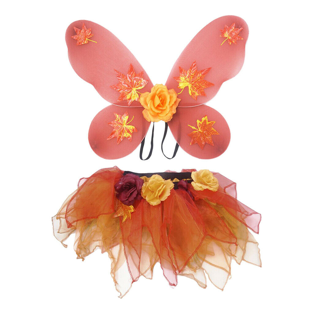 Fairy Butterfly Wing Fancy Dress Tutu Skirt Set Girl Princess Party