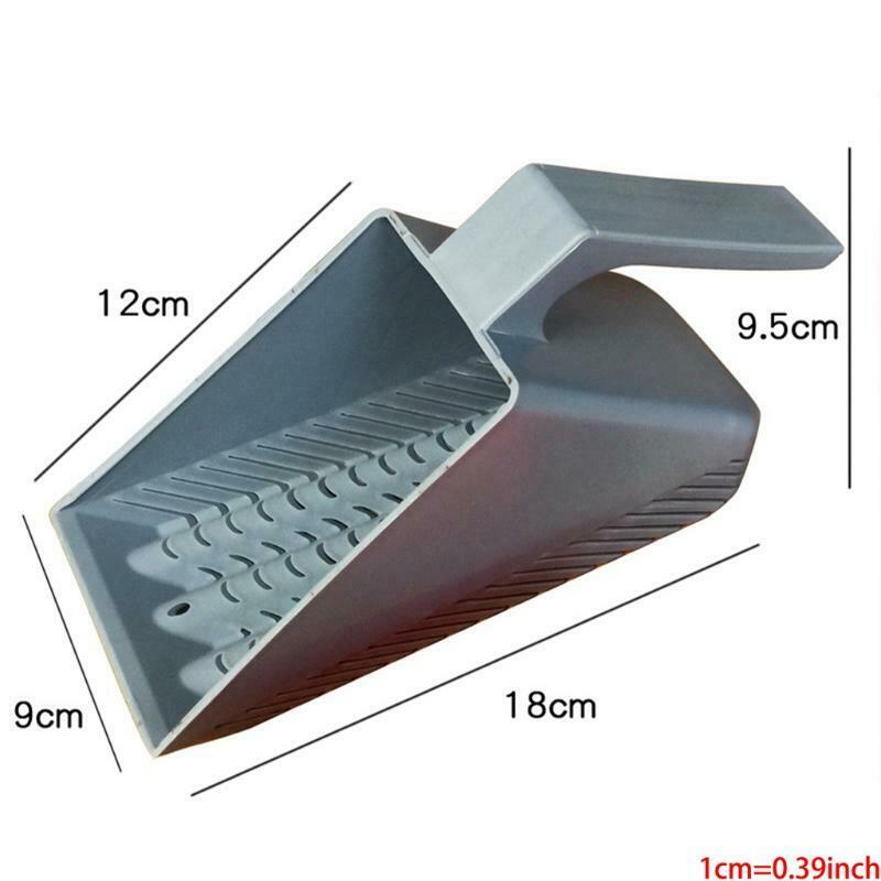 Aquarium Fish Tank Gravel Sand Scoop Shovel Scraper Cleaning Pan Gray