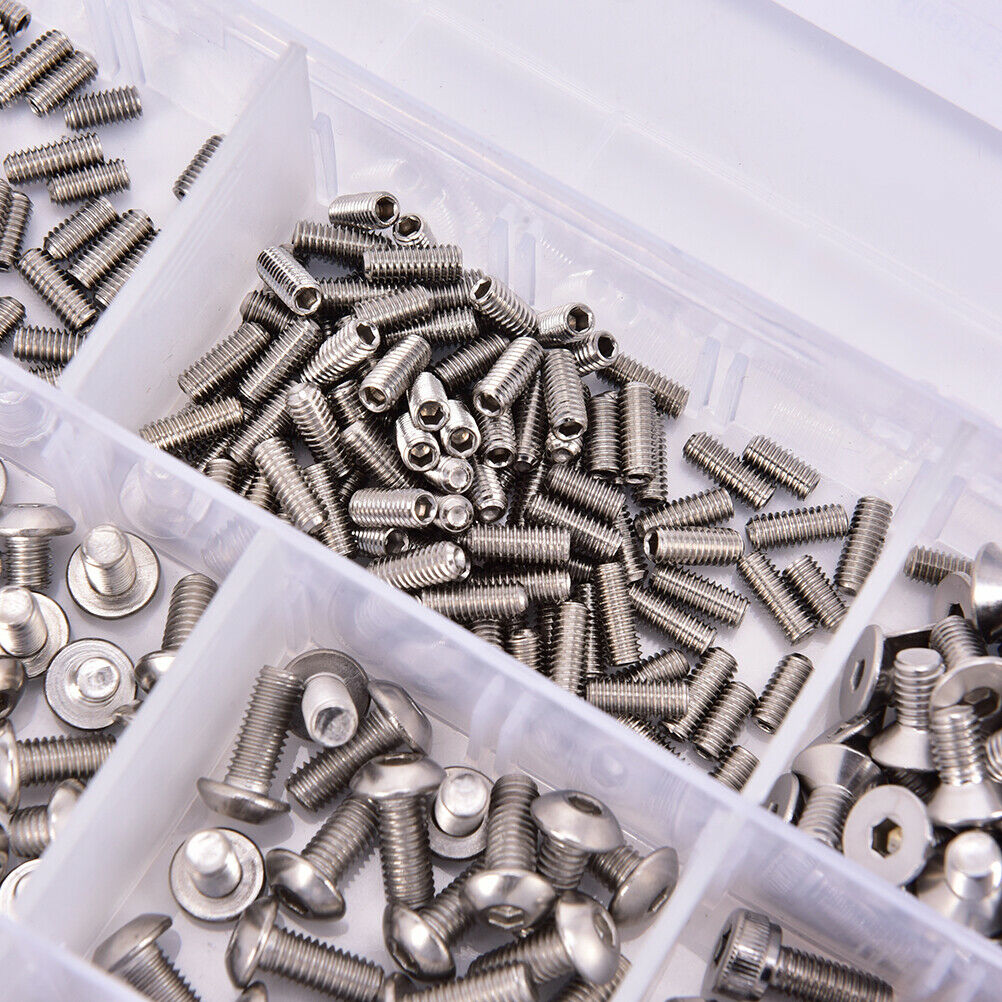 370PCS M4 M5 M6 Bolts For Bikes Stainless Steel Assorted Socket Screw Nut Se SJ