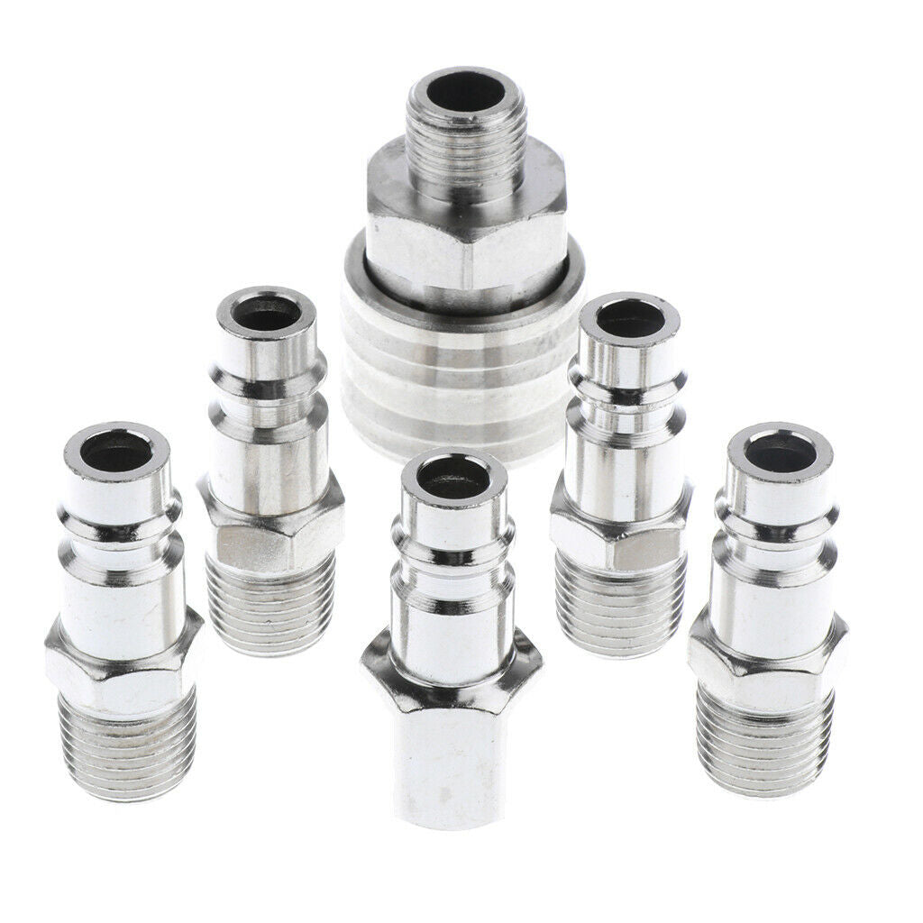 6 Pieces Pneumatic Air Quick Connectors Coupling Adapter Threaded Couplers