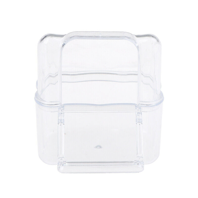 Parrot Bird Transparent Plastic Food Cup Bowl Clean Water Silo Waterer Box