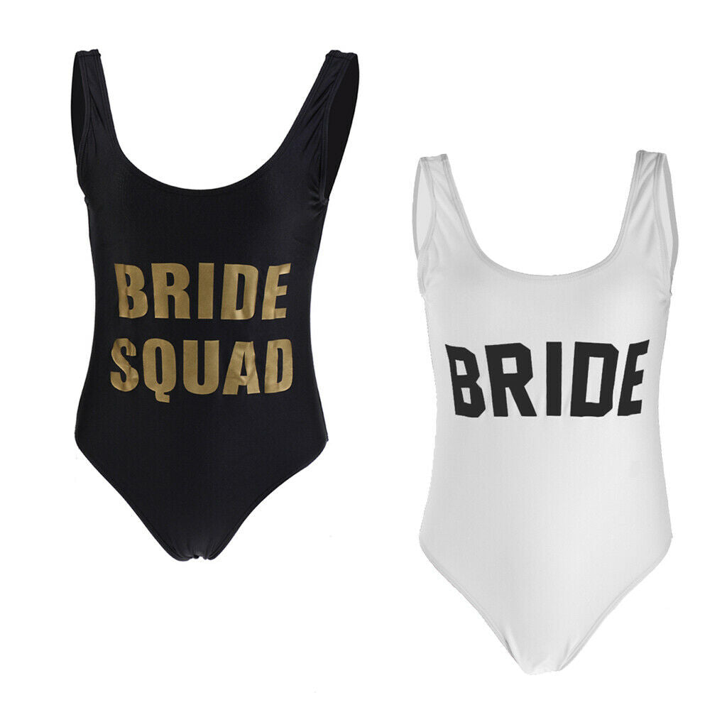 2pcs Bride Squad Summer Holiday Beachwear Bathing Swimwear For Girl Vacation