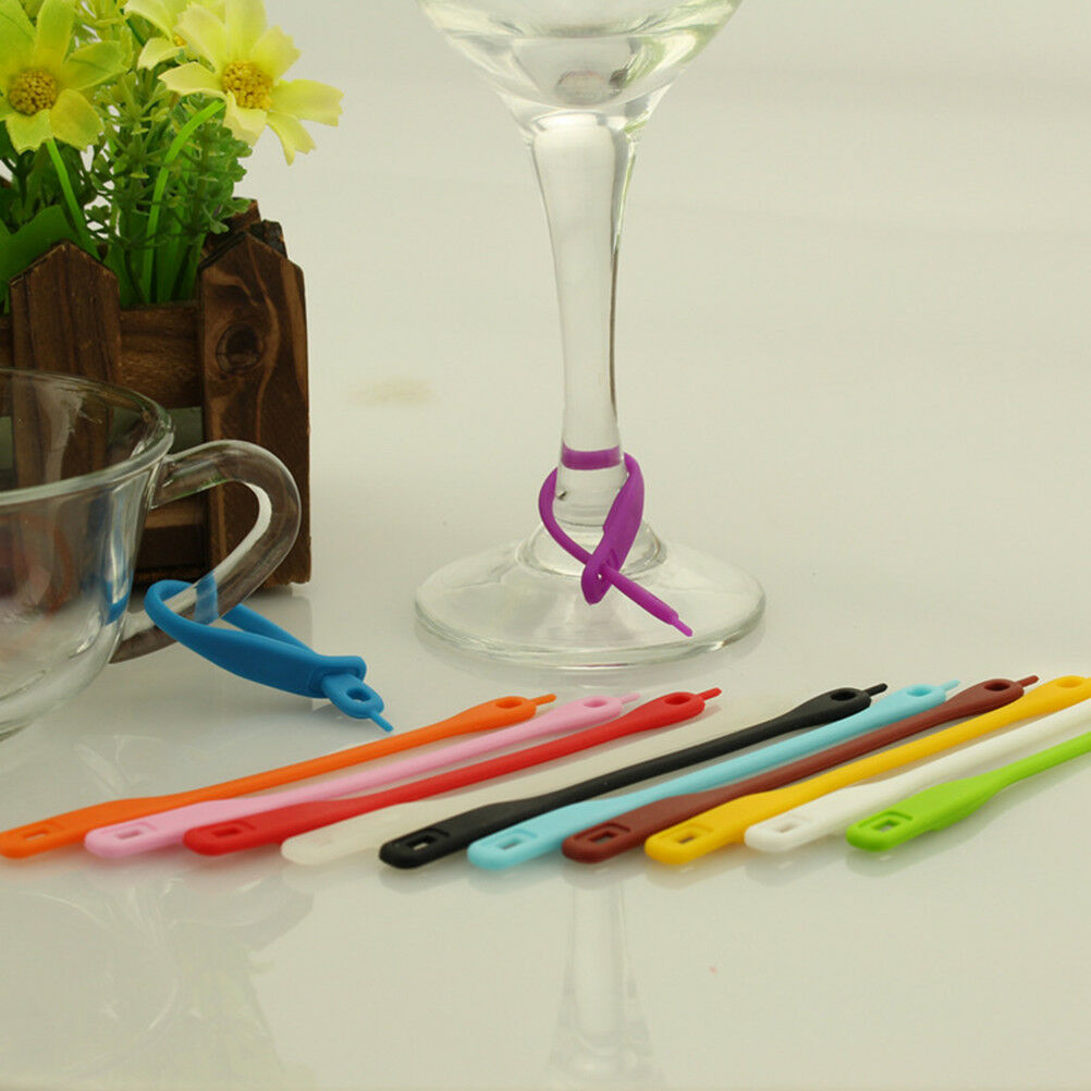 12pcs/Set Silicone Wine Glass Drink Markers Label party Cup Glass Marker  JCBDD