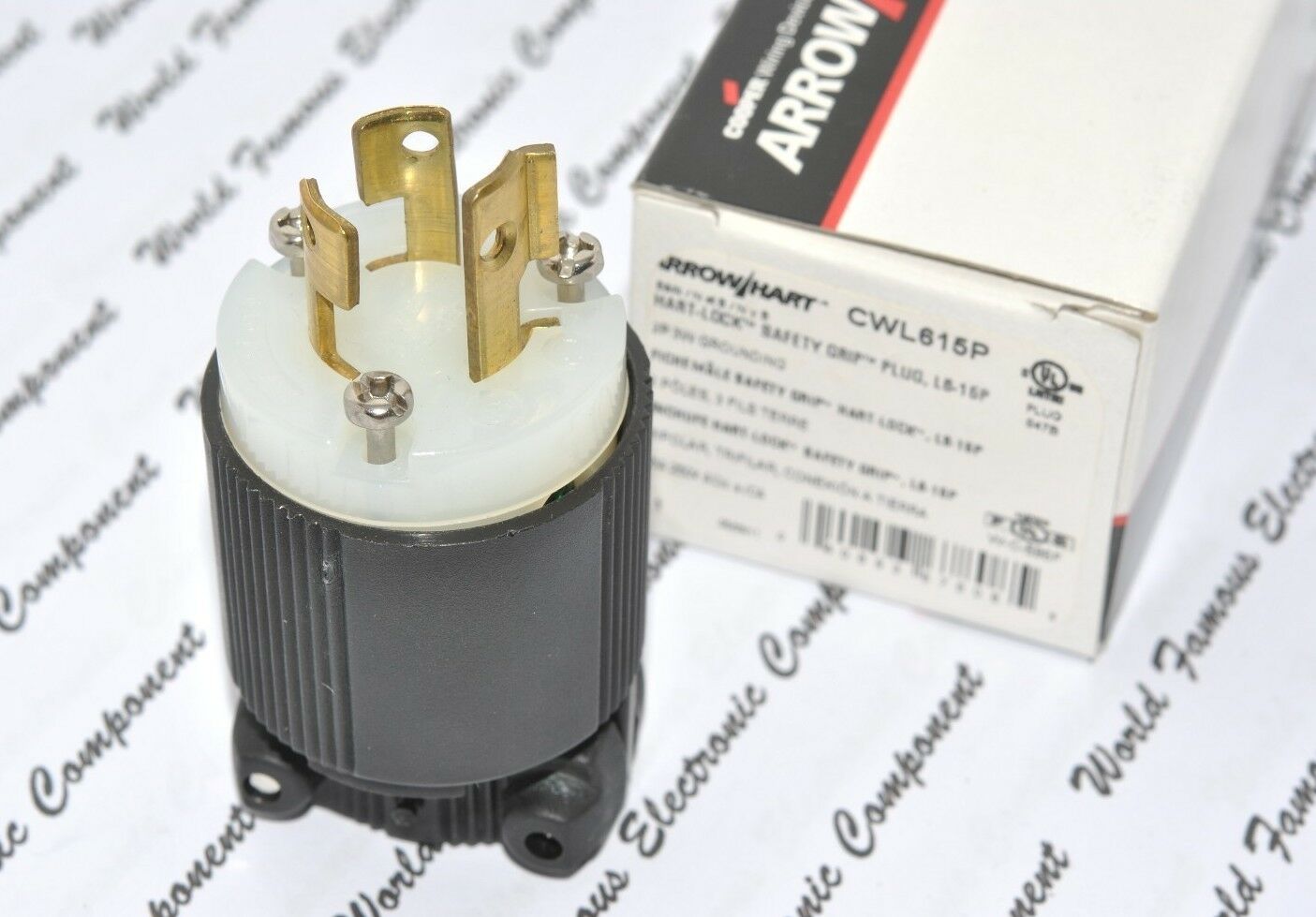 1pcs - COOPER CWL615P NEMA L6-15 15A 250V Twist Hart-Lock Locking Plug