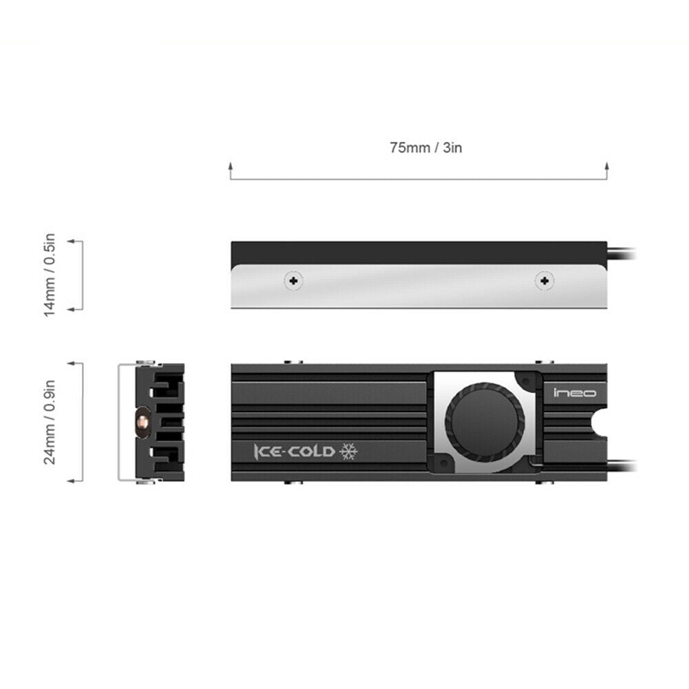 Ineo M.2 NVME Solid State Disk SSD Heatsink Cooler Heat Radiator Cooling Pads