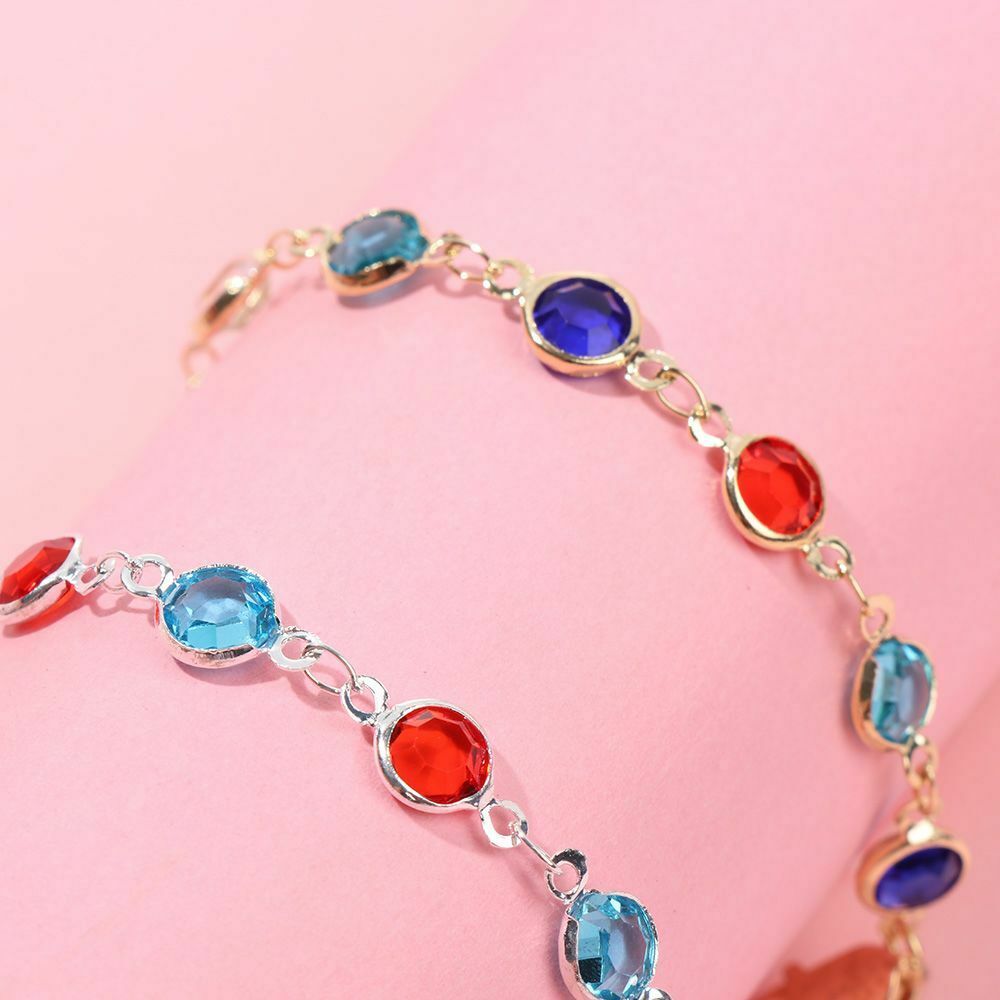 Gifts Jewelry Pendants Ethnic Style Crystal Anklet Rainbow Color Foot Chain