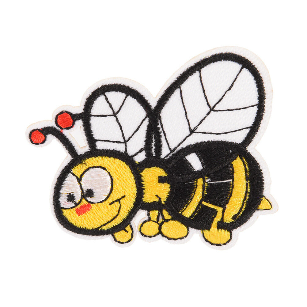 bee embroidered sew iron on patches set badge bag fabric applique craft DIY Tt