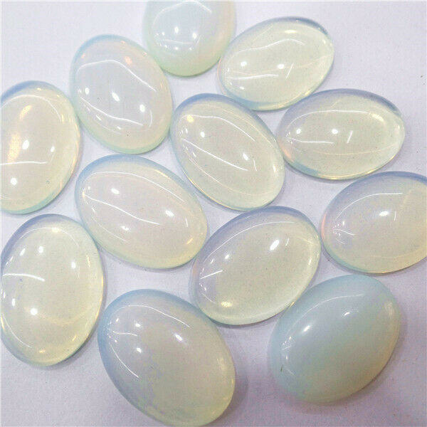 10Pcs 25x18x6mm Wholesale White Opal Oval Cab Cabochon DIY Jewelry Making HH7222
