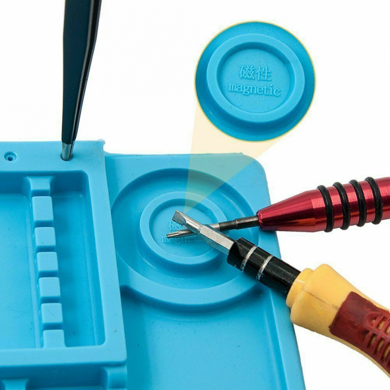 Magnetic Insulation Soldering Iron Silicone Pad Desk Work Pad Telephone Repair