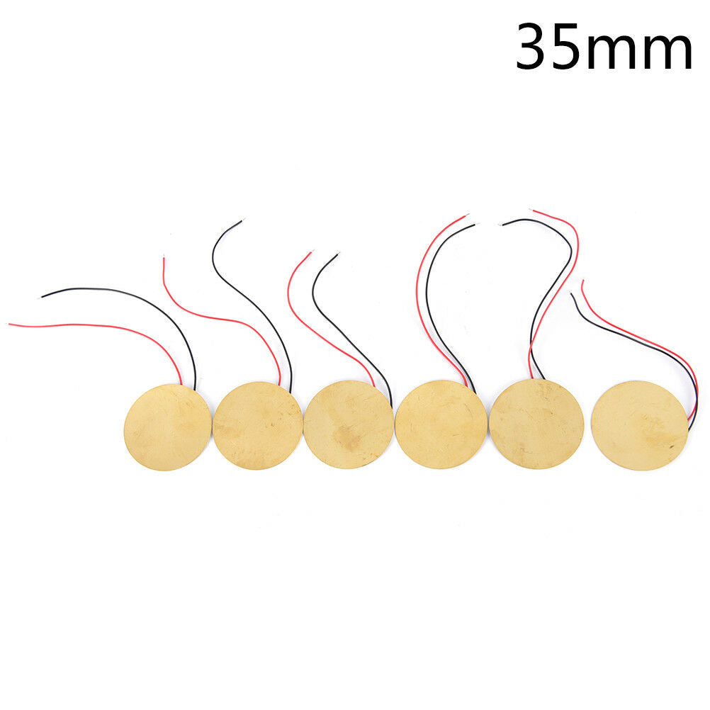 6pcs 35mm Piezoelectric Piezos Amplifiers Discs Leads For Guitar Pickup  .l8