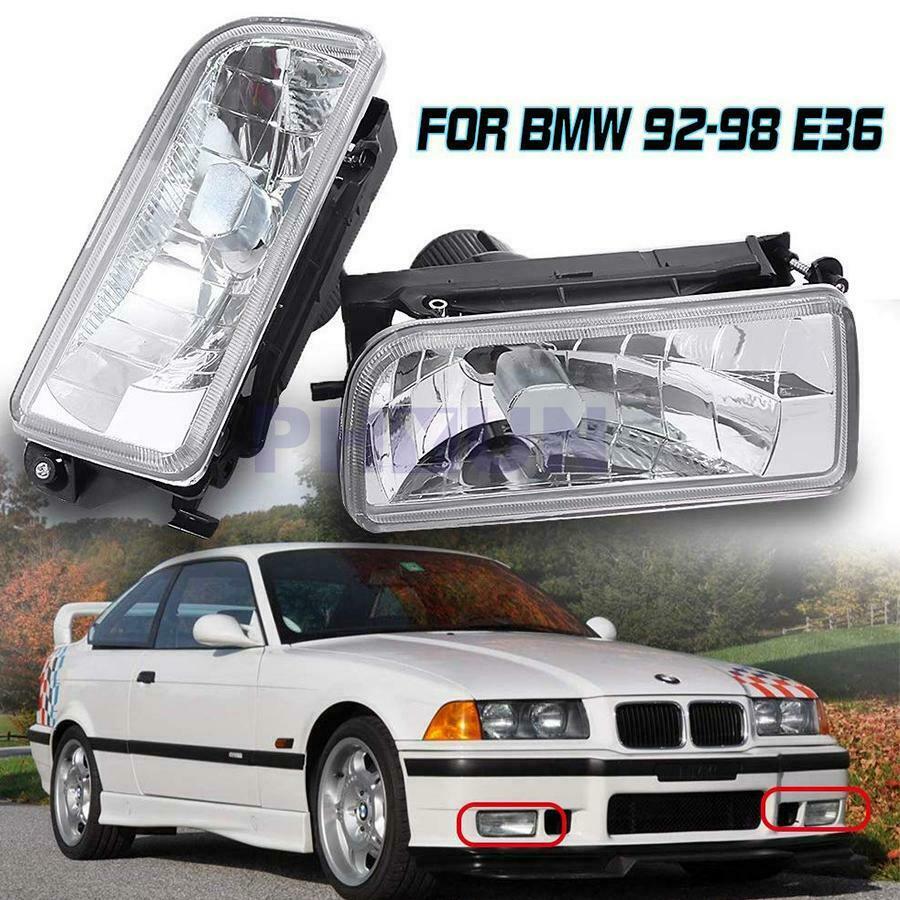 2PC Fog Lights Replacement Clear Lens Without  Blub For BMW 92-98 E36 3 Series