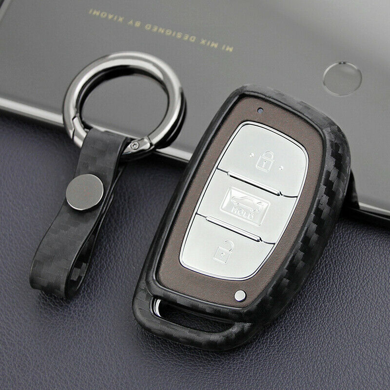 Scratch Proof CARBON FIBER KEY CASE CAP COVER FOR Hyundai Tucson Elantra Sonata