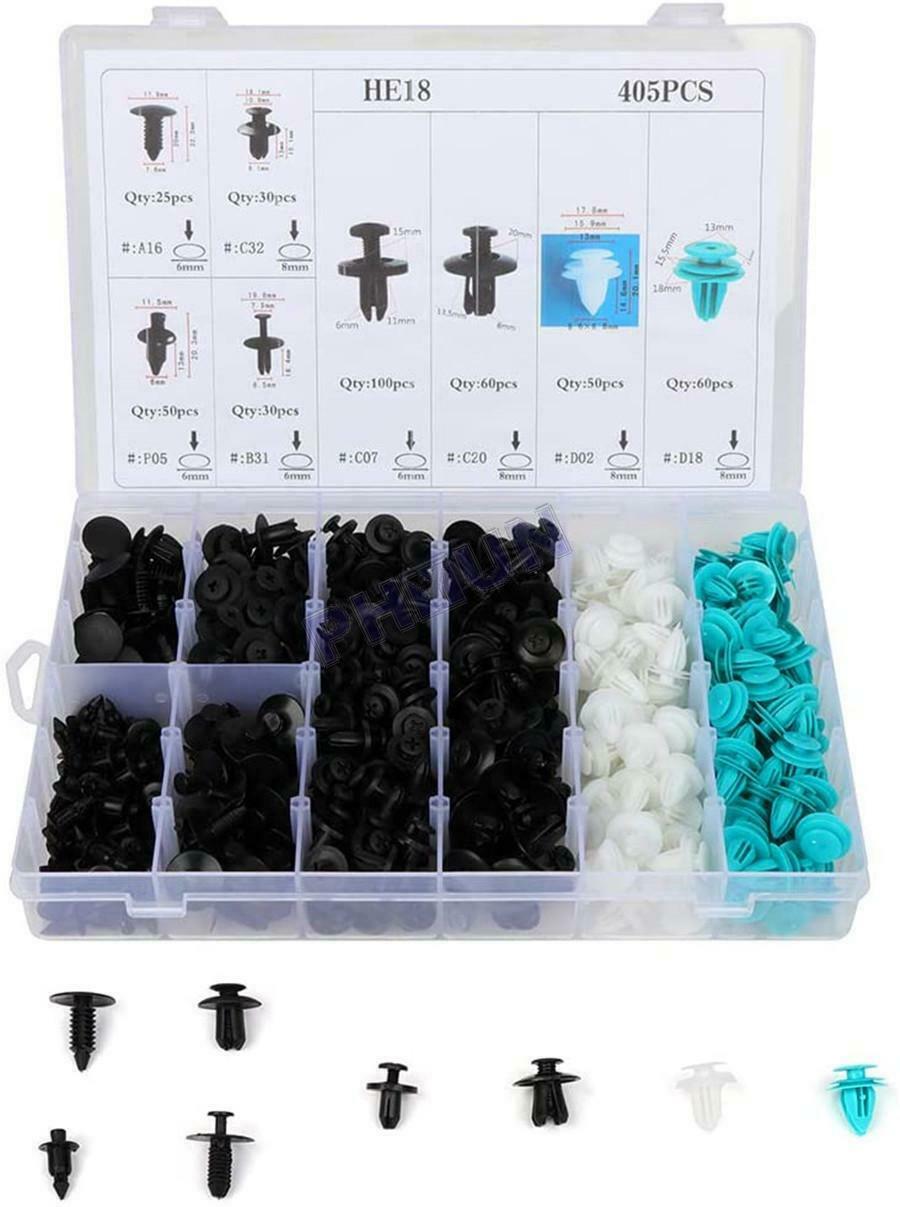 405x Plastics Rivets Fastener Push Pin Clips For Car Truck Fender Bumper Panel