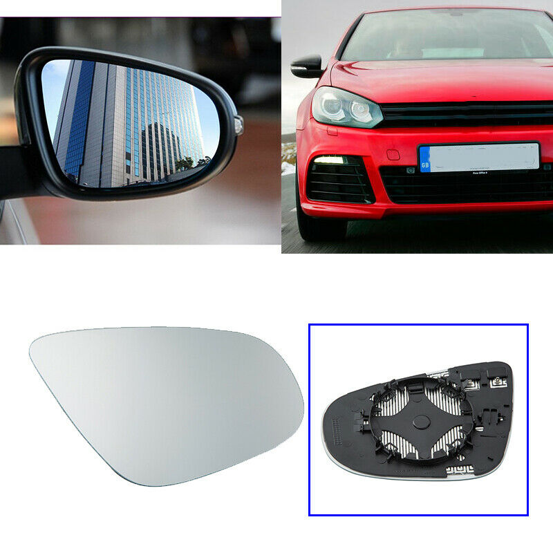 Right Side Rear View Mirror Glass Heated White For VW Golf MK6 R32 Rabbit 09-13