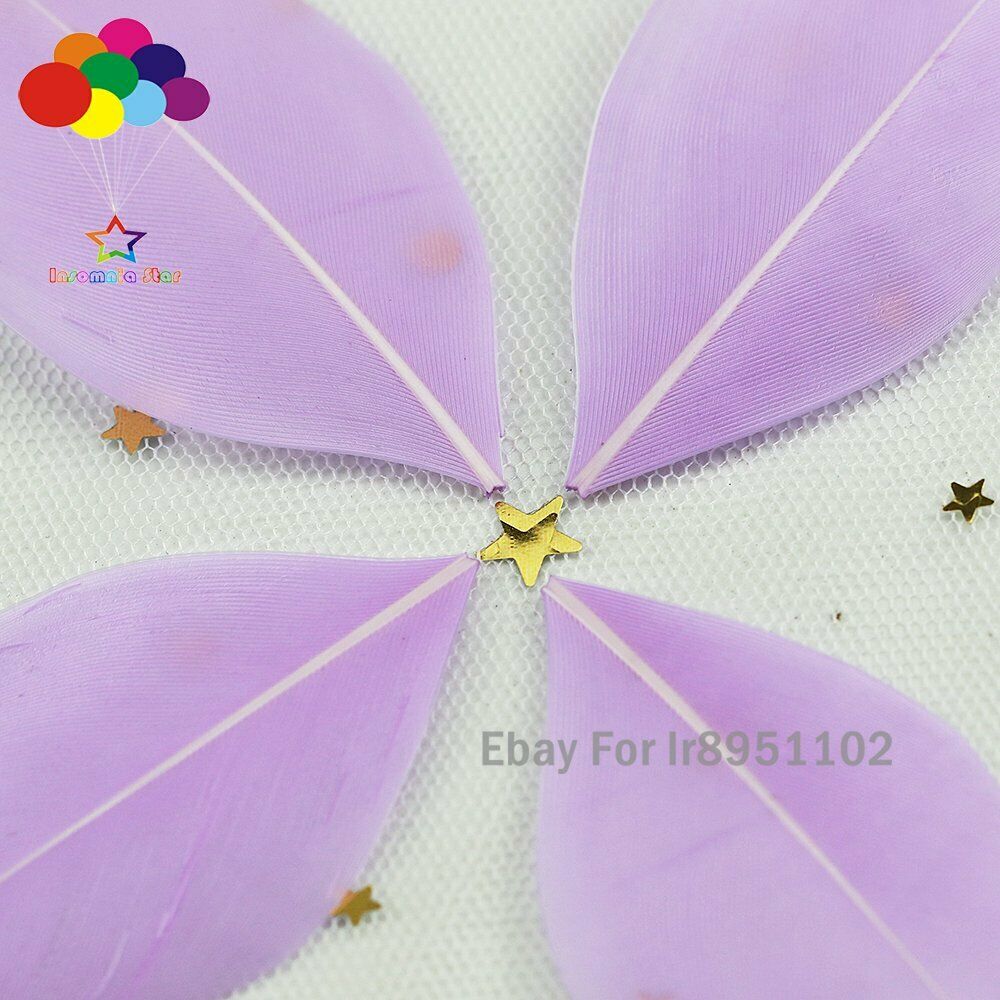 Lilac High quality loose Natural dyed Goose Feather 100pcs 5-7 CM DIY for crafts