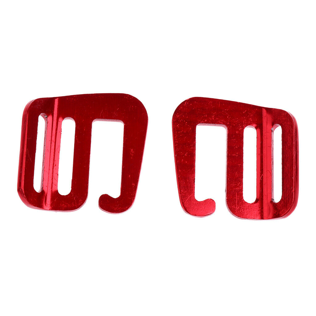 2 Pieces Aluminum Alloy Webbing Strap Buckles G Hook Outdoor Carabiners Red