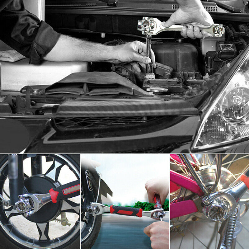 Car Repair Wrench Multi-head Torque Socket 360Â° Spanner Hand Tool Spline Bolts