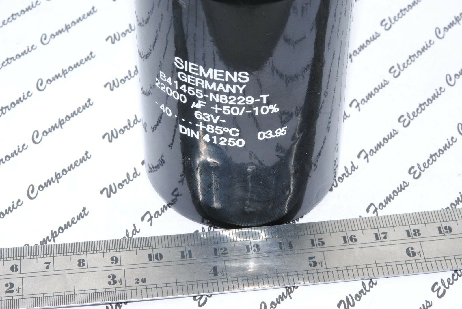 1pcs - SIEMENS 22000uF (22000µF) 63V Capacitor B41455-N8229-T + Clamp Holder