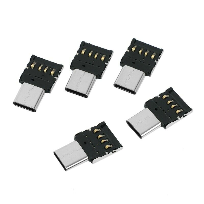 5pcs Ultra Mini Type-C USB-C to USB 2.0 OTG Adapter for Cell Phone Tablet & USH7