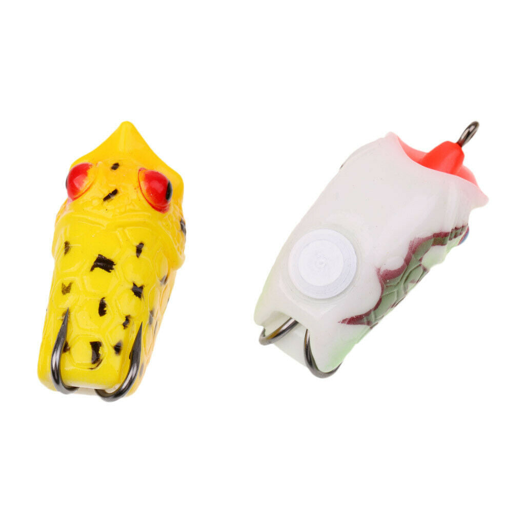 6 Pieces Fishing Lures Topwater Floating Frog Baits With