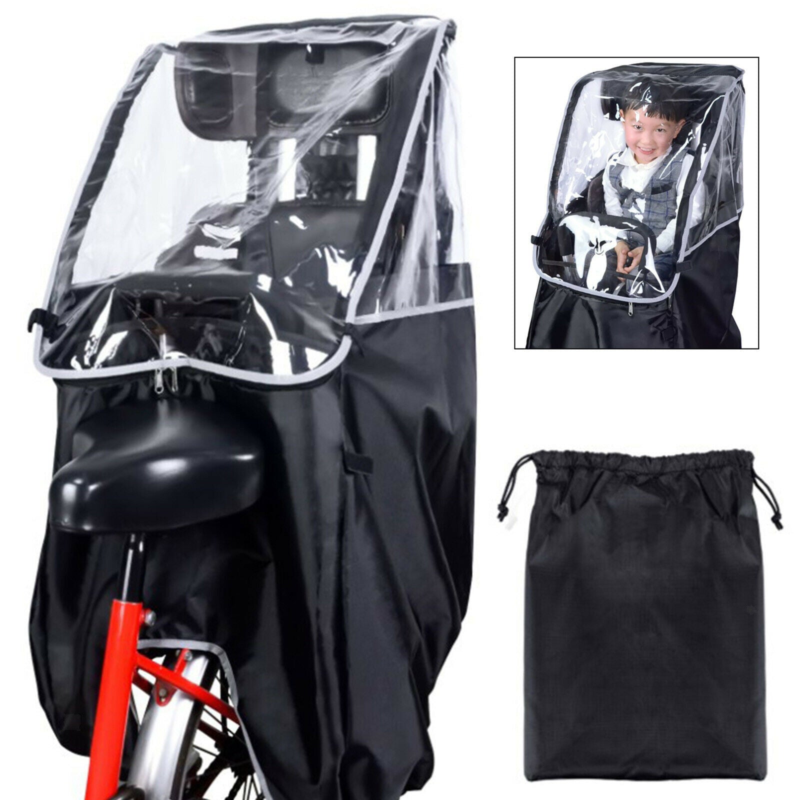 Universal Bike Children Rear Seat Water-repellent Cover Outdoor Durable PVC