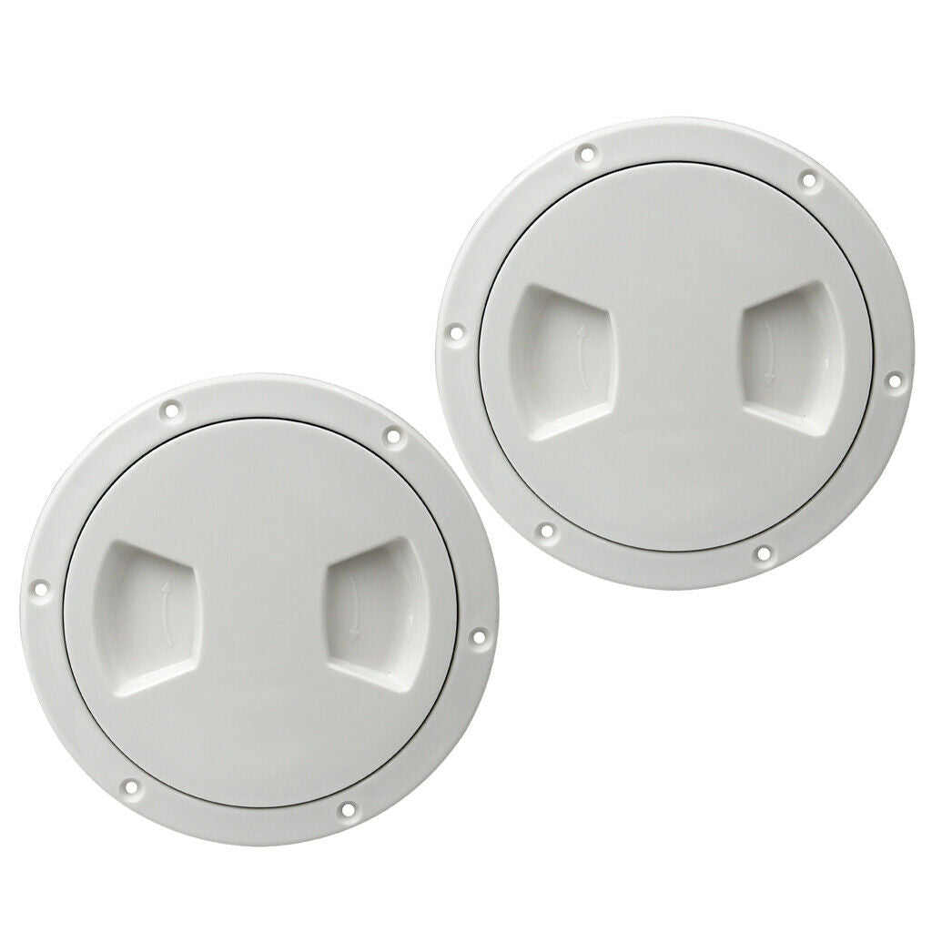 2pcs Marine Boat RV White 5" Access Hatch Cover  Out Deck Plate Screws