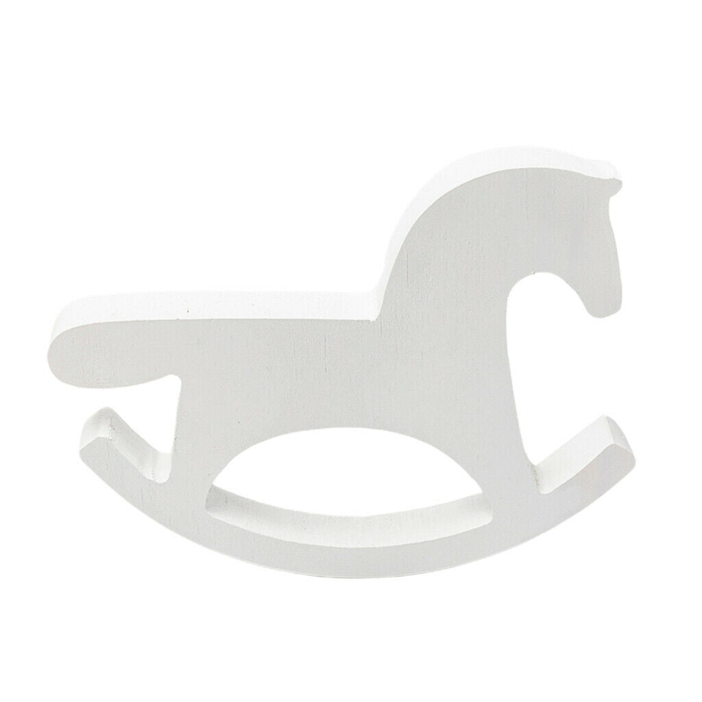Pine Wood Rocking Horses f/ Home Bedroom Tabletop Xmas Decor White