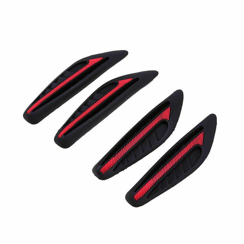 4PCS Rubber Car Side Door Edge Protection Guards Stickers Red Universal 96x23mm