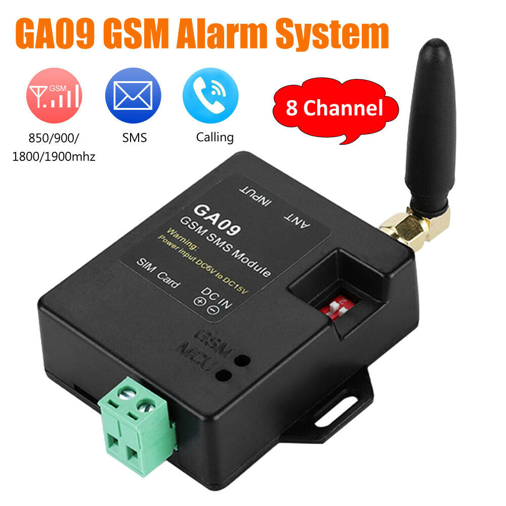 GA09 GSM Alarm System SMS & Calling Wireless Alarm GSM(2G) 850/900/1800/1900 MHz