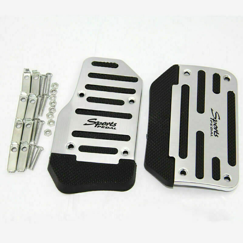 2pcs Aluminum Non-Slip Automatic Car Brake Accelerator Pedal Pad Cover Universal
