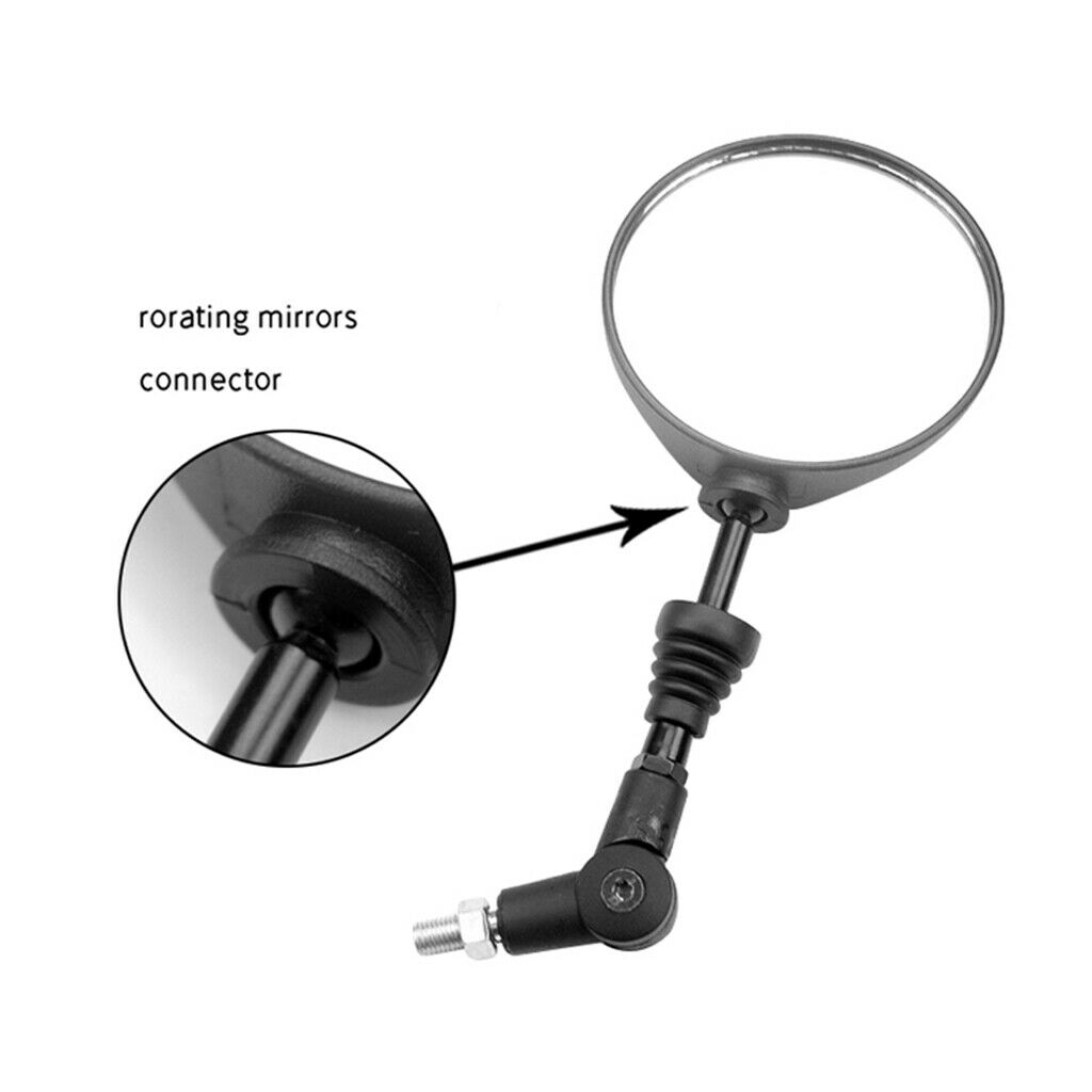 2 Pair Black Rero Foldable Motorcycle Mirror 10/8mm Thread 180°Adjustable