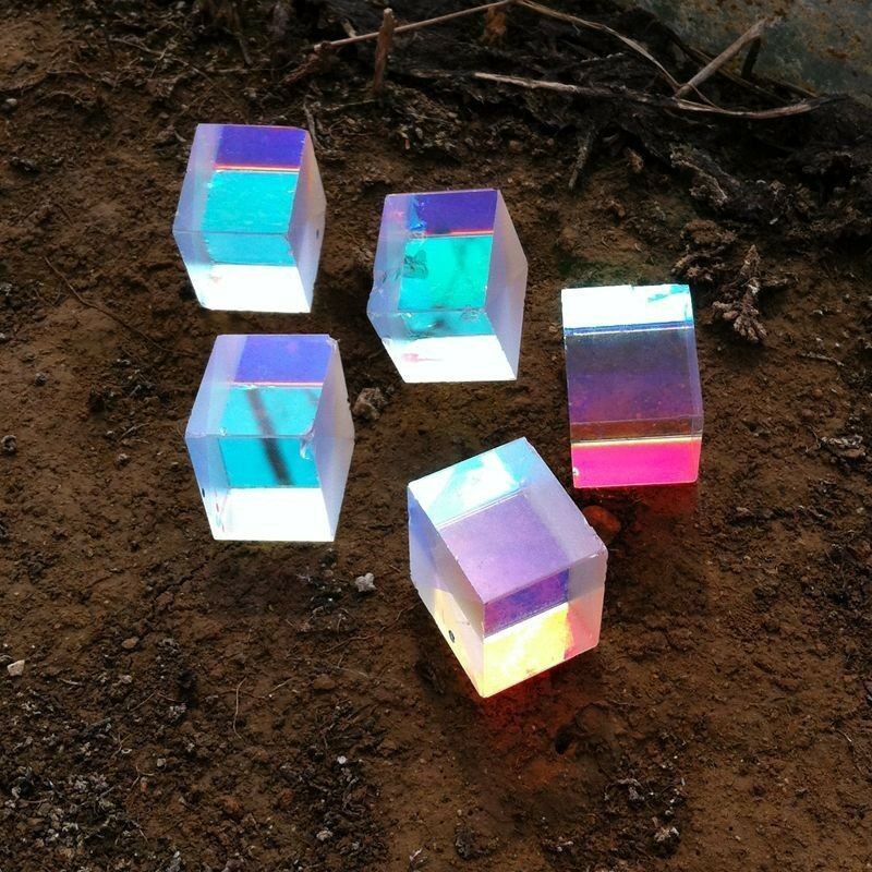 50pcs Defective Dichroic Cube Beam Splitter Glass Prism Teaching DIY Decoration