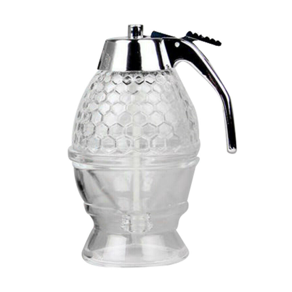 Honey Syrup Dispenser Jar Holds Cup Acrylic Container Home Kitchen 200ml