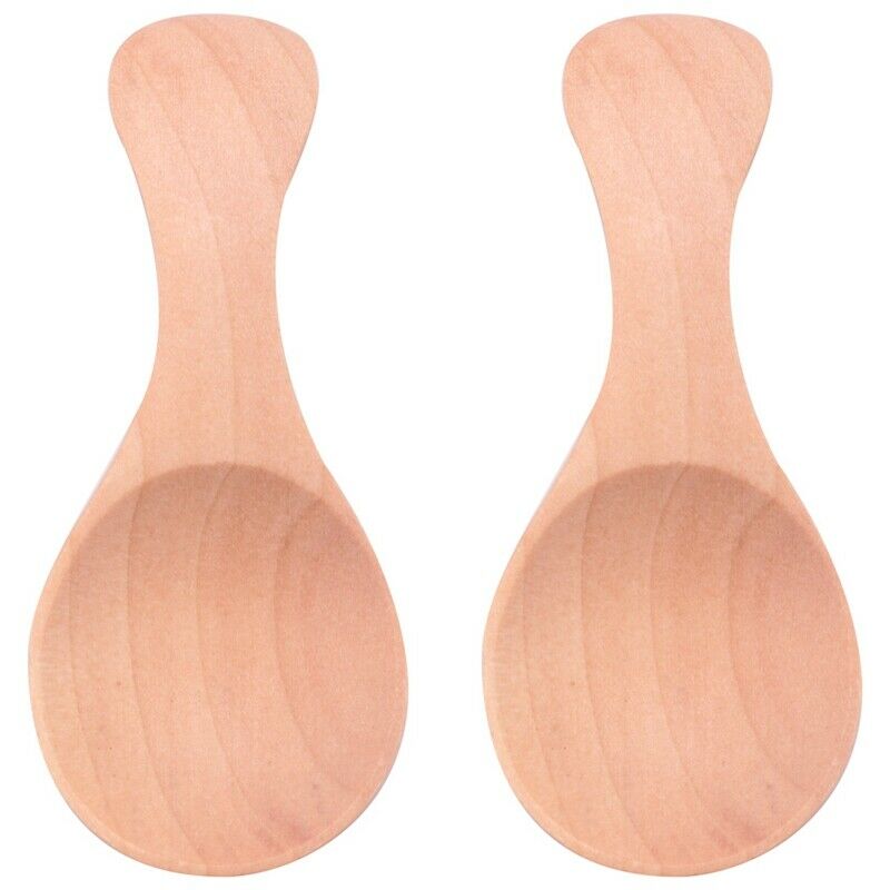 8Pcs Small Wooden Salt Spoon Solid Wood Condiments Spoon Handmade Honey TeaspoD2