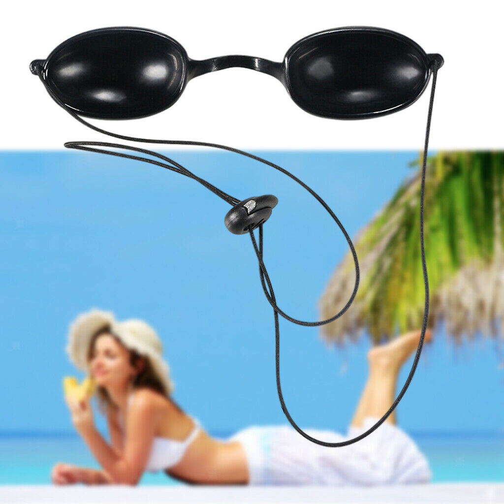 Flex Soft Tanning Bed Goggles Eye Protection UV Glasses Eyeshields Black TPU