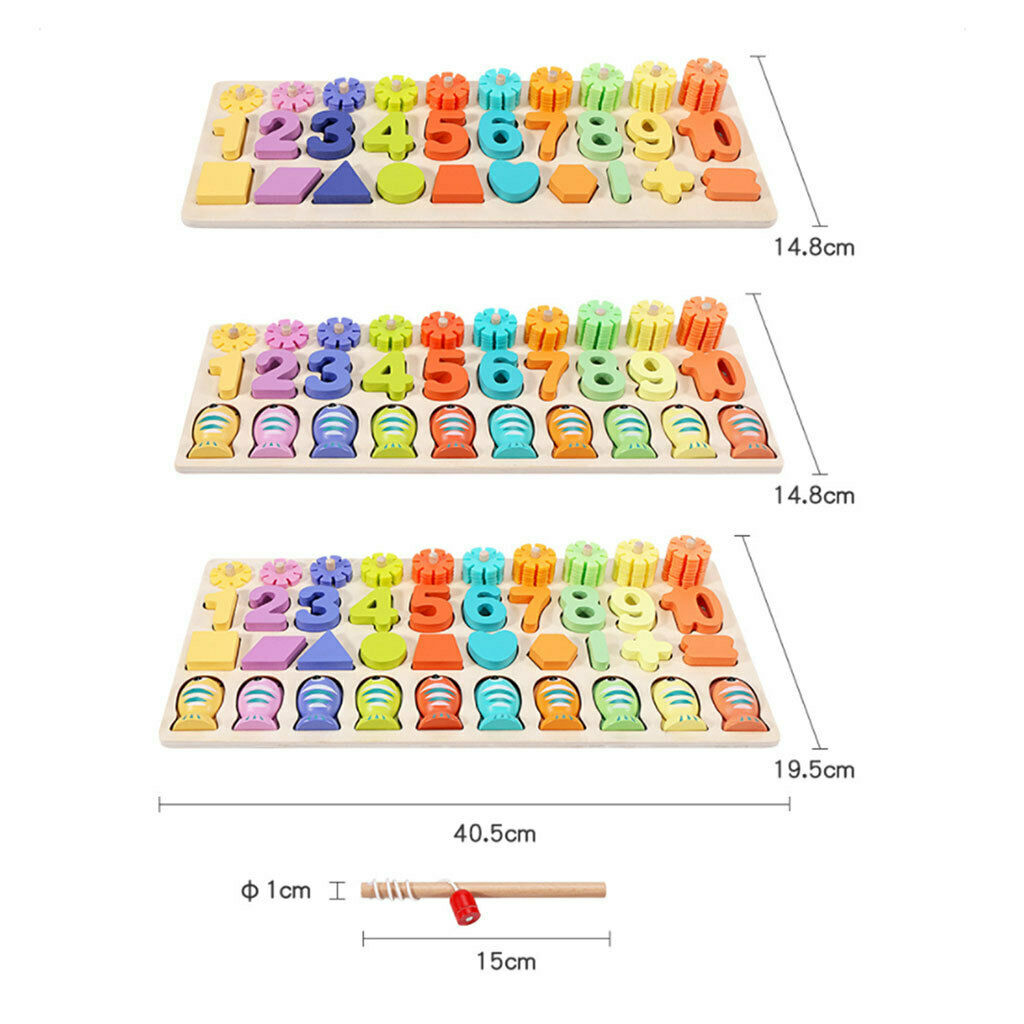 3 in 1 Matching Board Toys Math Fishing Early Education Baby Gifts Game