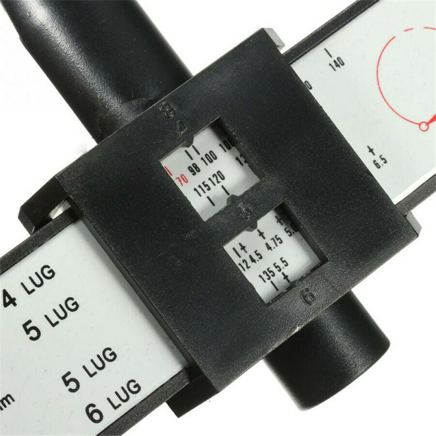 Precise Car Truck SUV Tire Bolts Rims Size Gauge PCD Ruler Measuring 4 5 6 8 Lug